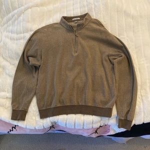 Peter Millar Quarter Zip Tan Embroidered Logo